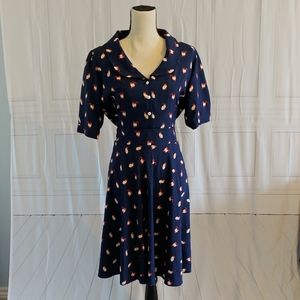Modcloth - Cats What I Thought navy dress in XL
